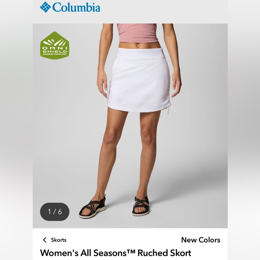Columbia Athletic Ruched Skort with Pockets & Side Ties